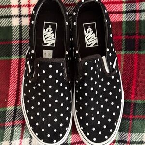 Vans Classic Slip-On Suede Black and White Polka Dot